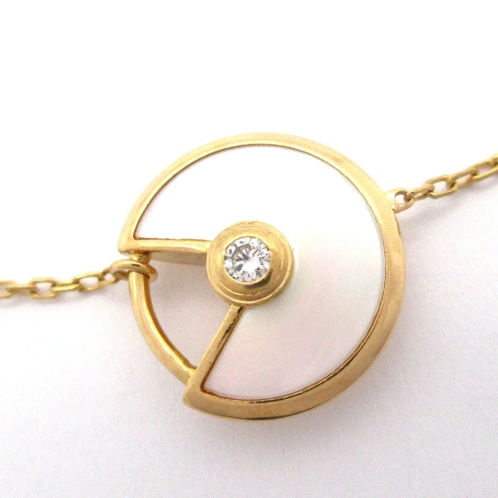 Cartier Amulet de Bracelet 18K Yellow Gold White Mother of Pearl Diamond